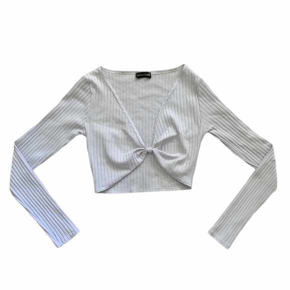 PrettyLittleThing Knot Cropped Top Size 6 - Picture 3 of 5